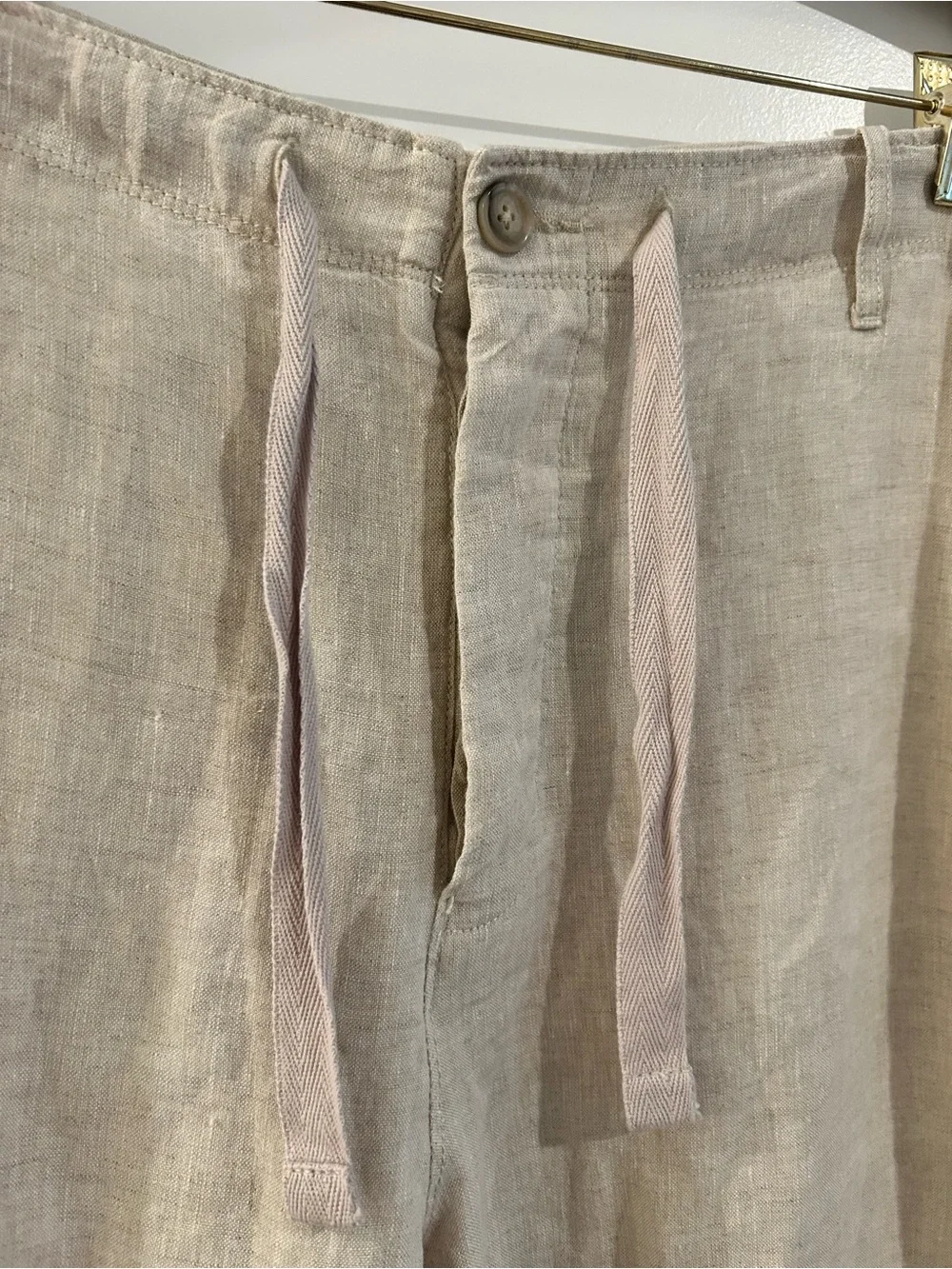 Perry Ellis Men’s Linen Pants Oatmeal Tan Size 40